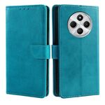 Per Redmi 14C 4G Custodia per telefono in pelle con fibbia a ribalta con texture di vitello (azzurro chiaro)