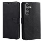 Per Samsung Galaxy S25 5G Custodia per telefono in pelle con fibbia a ribalta e texture in vitello (nero)