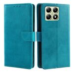 Per Xiaomi Mi 14T 5G Custodia in pelle con fibbia a ribalta con texture in vitello (azzurro chiaro)