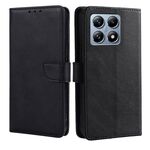 Per Xiaomi Mi 14T Pro 5G Custodia per telefono in pelle con fibbia a ribalta con texture in vitello (nero)