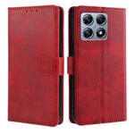 Per Xiaomi Mi 14T Pro 5G Custodia per telefono in pelle con fibbia a ribalta con texture in vitello (rosso)