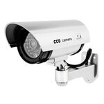 Telecamera di sorveglianza impermeabile con simulazione di luce LED (argento)