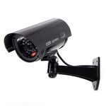 Telecamera di sorveglianza impermeabile con simulazione con luce flash a LED (nera)