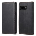 Per Google Pixel 9a Business Custodia per telefono in pelle magnetica RFID tinta unita (nera)