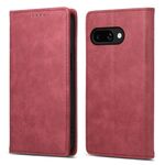 Per Google Pixel 9a Business Custodia per telefono in pelle magnetica RFID tinta unita (rosso)