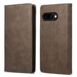 Per Google Pixel 9a Business Custodia per telefono in pelle magnetica RFID tinta unita (marrone)
