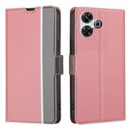 Per Redmi 13 4G Twill Texture Custodia in pelle con pulsanti laterali (rosa)