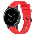 Per Garmin Watch 22mm Cinturino in silicone con fibbia nera punteggiata (due colori + rosso)