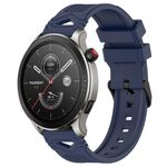 Per Amazfit Watch 22mm Cinturino in silicone con fibbia nera punteggiata (blu navy)