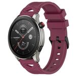 Per Amazfit Watch 22mm Cinturino in silicone con fibbia nera punteggiata (rosso vino)
