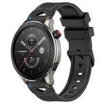 Per Amazfit 22mm Cinturino in silicone con fibbia nera punteggiata (due colori + nero)