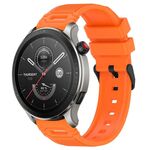 Per Amazfit Watch 22mm Vertical Pattern Black Buckle Silicone Watch Band (Arancione)