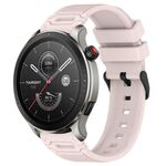 Per Amazfit Watch 22mm Vertical Pattern Black Buckle Silicone Watch Band (Rosa)