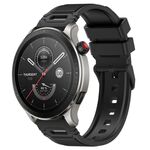Per Amazfit 22mm Vertical Pattern Black Buckle Silicone Watch Band (Nero)