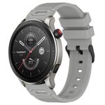 Per Amazfit 22mm Vertical Pattern Black Buckle Silicone Watch Band (Grigio)