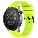 Per Amazfit Watch 22mm Vertical Pattern Black Buckle Silicone Watch Band (verde lime)
