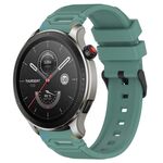 Per Amazfit 22mm Vertical Pattern Black Buckle Silicone Watch Band (due colori + verde oliva)