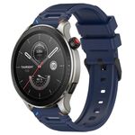 Per Amazfit Watch 22mm Vertical Pattern Black Buckle Silicone Watch Band (due colori + blu notte)