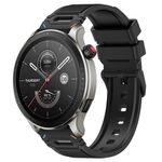 Per Amazfit Watch 22mm Vertical Pattern Black Buckle Silicone Watch Band (due colori + nero)