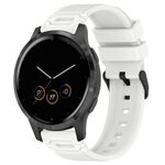 Per Garmin Watch 22mm Vertical Pattern Black Buckle Silicone Watch Band (Bianco)