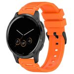 Per Garmin Watch 22mm Vertical Pattern Black Buckle Silicone Watch Band (Arancione)