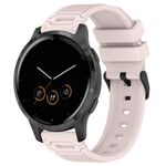 Per Garmin Watch 22mm Vertical Pattern Black Buckle Silicone Watch Band (Rosa)
