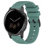 Per Garmin Watch 22mm Vertical Pattern Black Buckle Silicone Watch Band (verde oliva)
