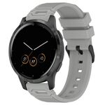 Per Garmin Watch 22mm Vertical Pattern Black Buckle Silicone Watch Band (Grigio)