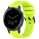 Per Garmin Watch 22mm Vertical Pattern Black Buckle Silicone Watch Band (verde lime)