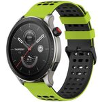 Per Amazfit Watch 22mm Tre File Fori Due Colori Cinturino in Silicone per Orologio (Verde Lime + Nero)