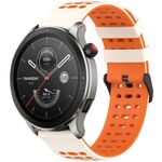 Per Amazfit Watch 22mm Tre File Fori Due Colori Cinturino in Silicone per Orologio (Starlight+Arancione)