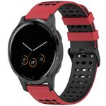 Per Garmin Watch 22mm Tre file fori Due colori cinturino in silicone (rosso + nero)