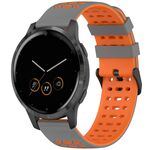 Per Garmin Watch 22mm Tre file fori Due colori cinturino in silicone (grigio + arancione)