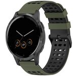 Per Garmin Watch 22mm Tre file fori Due colori cinturino in silicone (verde militare + nero)