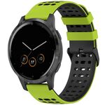 Per Garmin Watch 22mm Tre File Foro Due Colori Cinturino in Silicone per Orologio (Verde Lime + Nero)