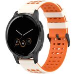 Per Garmin Watch 22mm Tre file fori Due colori cinturino in silicone (Starlight+arancione)