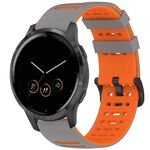 Per Garmin Watch 22mm Hollow Three Rows Hole Two Color Silicone Watch Band (Grigio+Arancione)