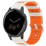 Per Garmin Watch 22mm Hollow Three Rows Hole Two Color Silicone Watch Band (Starlight+Orange)