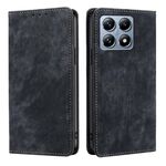Per Xiaomi 14T Pro 5G RFID Antifurto Spazzola Magnetico Custodia in Pelle per Telefono (Nero)
