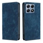 Per Xiaomi 14T Pro 5G RFID Antifurto Spazzola Magnetico Custodia in Pelle per Telefono (Blu)