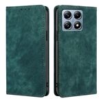 Per Xiaomi 14T Pro 5G RFID Antifurto Spazzola Magnetico Custodia in Pelle per Telefono (Verde)