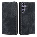 Per Samsung Galaxy S25+ 5G RFID Antifurto Spazzola Magnetico Custodia in Pelle per Telefono (Nero)