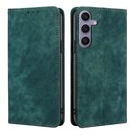 Per Samsung Galaxy S25+ 5G RFID Antifurto Spazzola Magnetico Custodia in Pelle per Telefono (Verde)