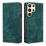 Per Samsung Galaxy S25 Ultra 5G RFID Antifurto Spazzola Magnetico Custodia in Pelle per Telefono (Verde)