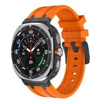 Per Samsung Galaxy Watch Ultra 47mm AP Series Liquid Silicone Watch Band (Nero Arancione)