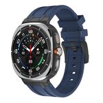 Per Samsung Galaxy Watch Ultra 47mm AP Series Liquid Silicone Watch Band (Nero Blu)