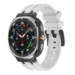 Per cinturino in silicone liquido per Samsung Galaxy Watch Ultra 47mm AP Series (nero bianco)