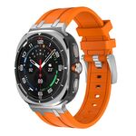 Per cinturino in silicone liquido per Samsung Galaxy Watch Ultra 47mm AP Series (argento arancione)