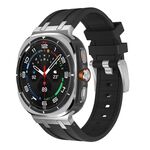 Per cinturino in silicone liquido per Samsung Galaxy Watch Ultra 47mm AP Series (argento nero)