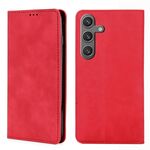 Per Samsung Galaxy S25 5G Custodia magnetica in pelle Skin Feel (rossa)